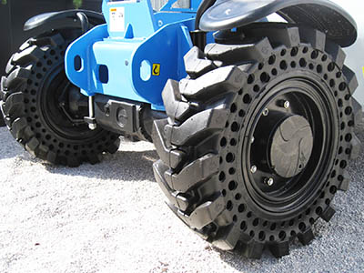 Solid Cushion Tires on a Genie GTH5519 Compact Telehandler at ConExpo in Las Vegas