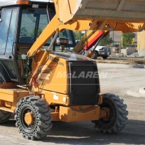Solid Cushion Tires on a Loader Backhoe - Case 570MXT Turbo