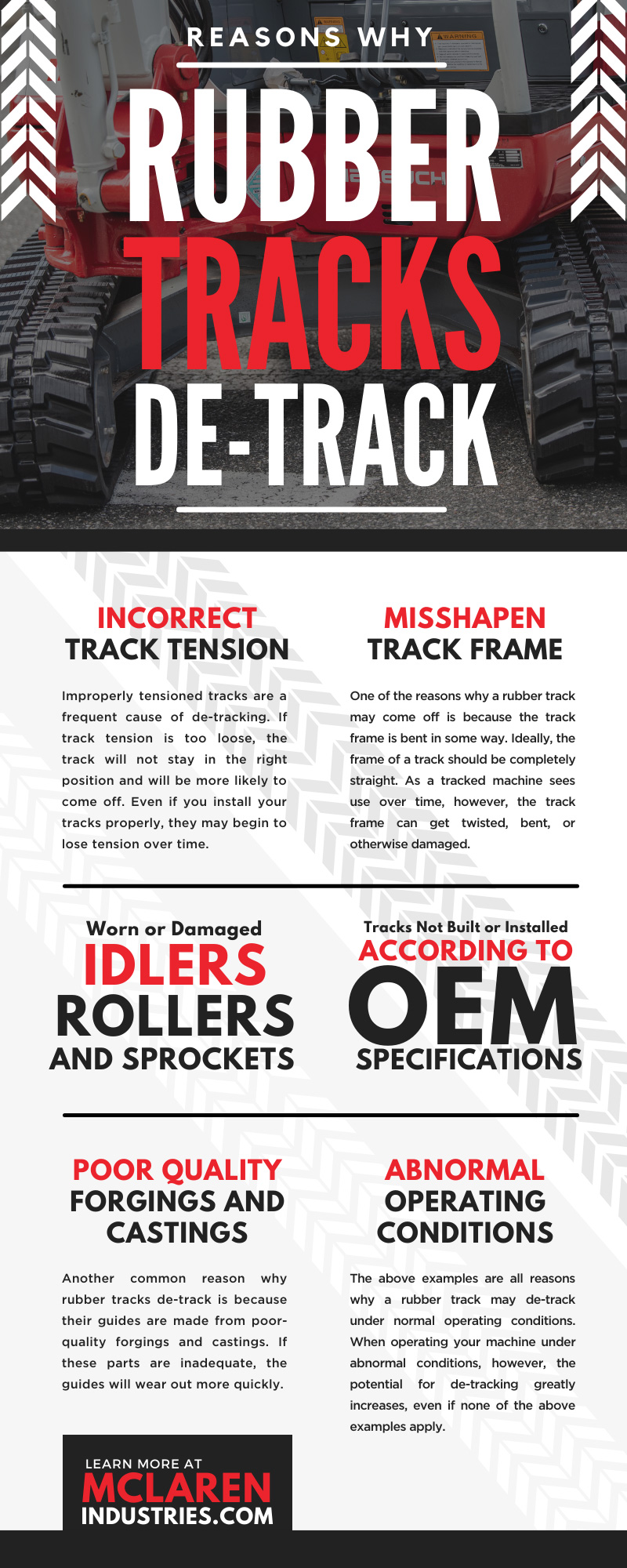 Reasons Why Rubber Tracks De-Track Inforgraphic