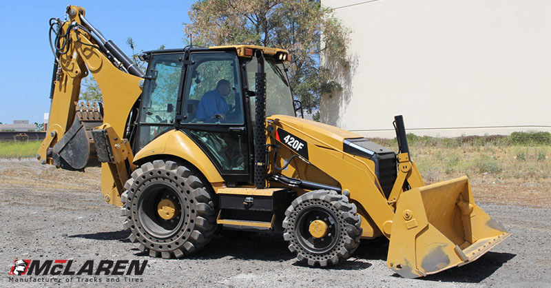 loader backhoe cat 420f with solid cushion tires by mclaren_industries