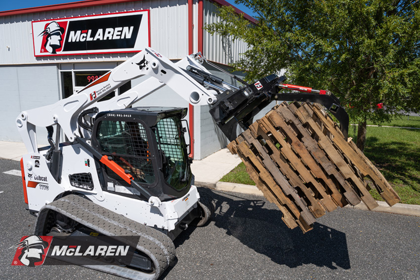 Skid Steer Pallet Fork Grapple Thumb