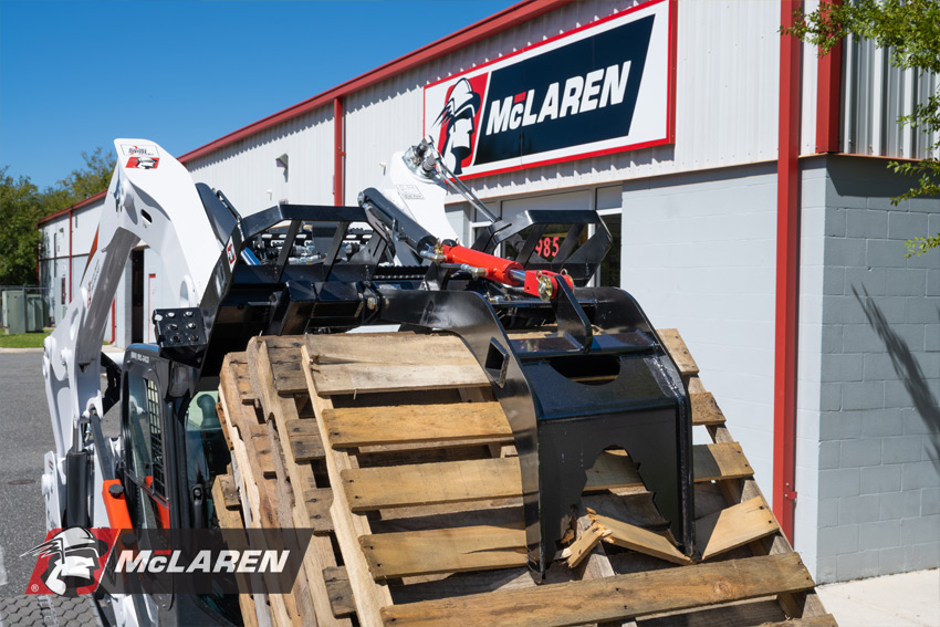 Skid Steer Pallet Fork Grapple Thumb