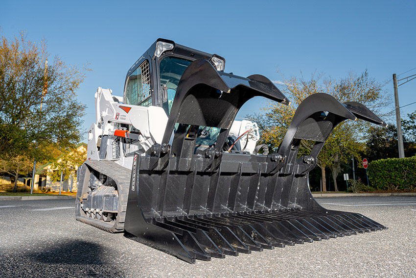 Skid Steer Rock Rake Grapple Bucket