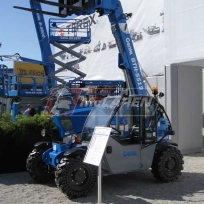 Telehandler flat proof tires on a Genie GTH5519 compact telehandler at ConExpo in Las Vegas